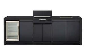 Outdoor Kitchens 1: Crossray TCEK-10 eXtreme Electric Outdoor BBQ Kitchen with Single Door Fridge & Sink