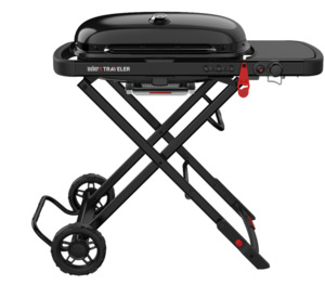 Weber Traveler Stealth BBQ with Half Hotplate