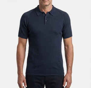 Menswear: Acrux - Superfine Merino SS Polo - Navy