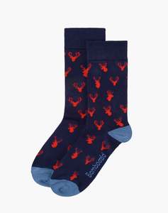 Menswear: Bamboozld Sock - Mens - Ditsy Deer - Navy