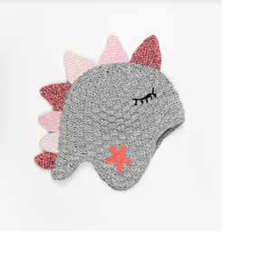 Baby And Children: Antler - Beanie - Kids Dinosaur - Pink & Grey