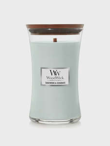 Woodwick Candle - Sagewood & Seagrass - Large