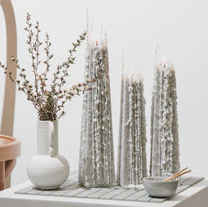 Living Light Black Iris Icicle Candle Large 36.5cm