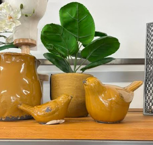 Homewares: Ceramic Bird - Mustard