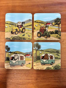 Homewares: Crystal Ashley - Kiwi Country Coaster Set