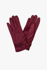 Antler - Knot Suedette Gloves - Merlot
