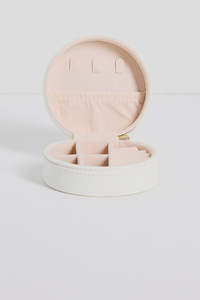 Humble + Heart White - Circular Travel Jewellery Box