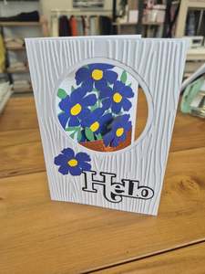 Tena Koe Cards: CBF - Birthday - Blue Flower Pop Up