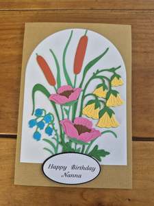 Tena Koe Cards: CBF - Happy Birthday Nanna - Floral