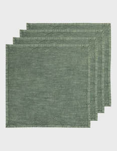 Serviettes: Ladelle Cloth Napkins 4pk - Moss