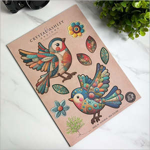 Artwork: Crystal Ashley - Pop Out Patchwork Birds Wall Art