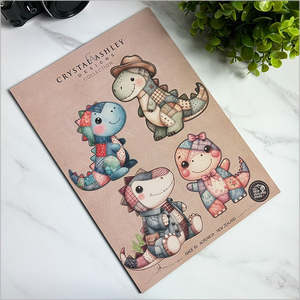 Crystal Ashley - Pop Out Patchwork Dinosaurs Wall Art