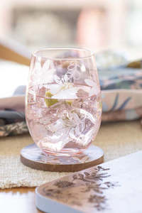 Glassware: Mossman 4pc Blush Etched Tumbler Set