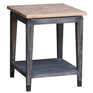 Furniture: Oak Side Table W/Shelf