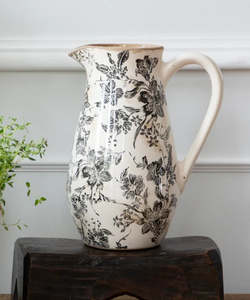 Kitchen Table: Black Floral Stoneware
