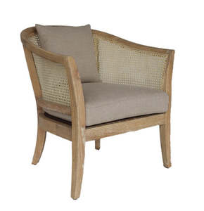 Classic Armchair Oak/Rattan/Line