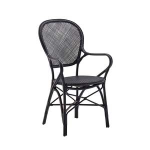 Black Rattan Armchair