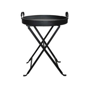 Newin: Black Iron Folding Tray Table