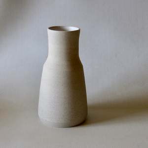 Ceramics: Shaw Road Ceramics. ‘Stand Tall' Vase - Pebble Grey / White