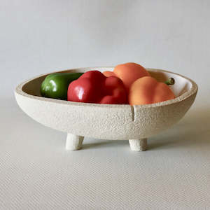 Bowl: Shaw Road Ceramics. Midi Tri Bowl -  Textured White