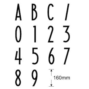 Box Design: Box Design. Letterbox Numbers and Letters 160mm