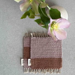 Loom Studio. Soft Lavender Stripe Wool Woven Set of 2