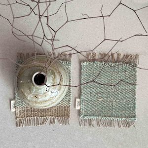 Homewares: Loom Studio. Indigo Linen + Wool Woven Set of 2