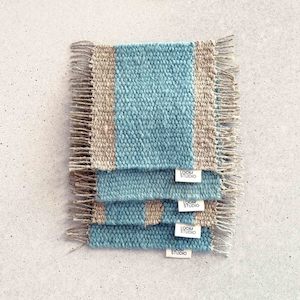 Loom Studio. Indigo Wool + Linen Woven Set of 4