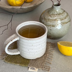 Homewares: Loom Studio. Grass Green Linen + Wool Woven Set of 4