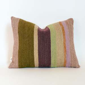 Homewares: Loom Studio. Handwoven Bold Stripe Cushion 40x30cm