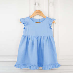 Girls Dress: Vintage Frill Dress - Baby Blue