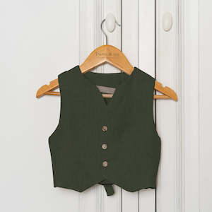 boys shirt: Wilbur Waistcoat - Forest Green