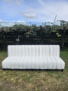 WHITE PLUSH LOUNGER - Event Hire - Twelve Tables