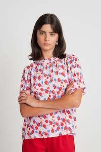 Fabrics Trims Viscose: Kiss me tee - Cream