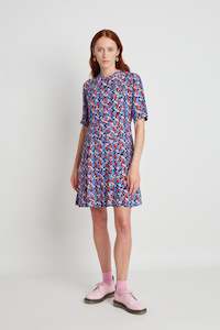 Fabrics Trims Viscose: Cherry Bomb dress - Navy