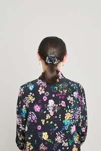 I Just Hope Both Teams Have Fun: Fun and games mini scrunchie - Black floral