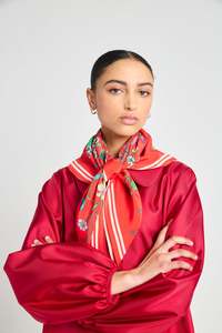 Silk: Doom and bloom scarf - Red