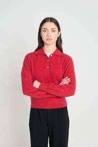 Eliza long-sleeved polo - Red