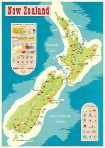 Products: Cavallini Statistics Of NZ  Poster Wrap