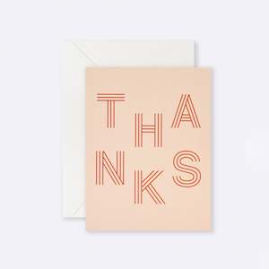 Greeting Cards: Greeting Card – Thanks stipe letters