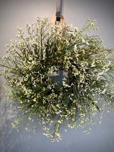 Christmas: Limonium Wreath XL White/Lemon
