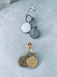 Coin drop earrings
