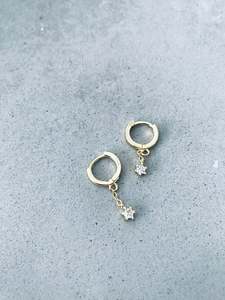 All Earrings: Tiny star Huggie sleepers