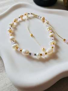 Rose Quartz + Pearl Bracelet