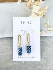 All Necklaces: Aegean Blue cylinder earrings