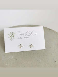 Plane Sterling Silver Stud Earrings