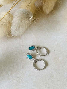 All Sterling Silver: Huggie Sleepers - Emerald Green