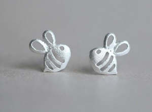 All Sterling Silver: Bee Stud Earring