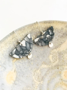 All Acrylic: Marbled Fog Drop Earrings