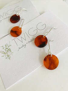 Amber Tortoiseshell Disc Earrings - outlet ?